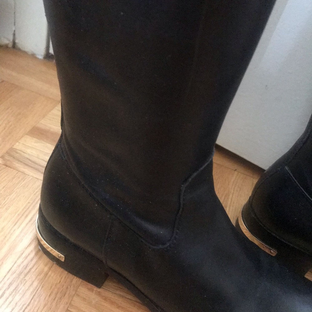 Michael Kors Hayley Black Brown Flat Riding Boots - Size 5 / 35 M - Picture 8 of 12